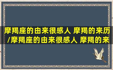 摩羯座的由来很感人 摩羯的来历/摩羯座的由来很感人 摩羯的来历-我的网站